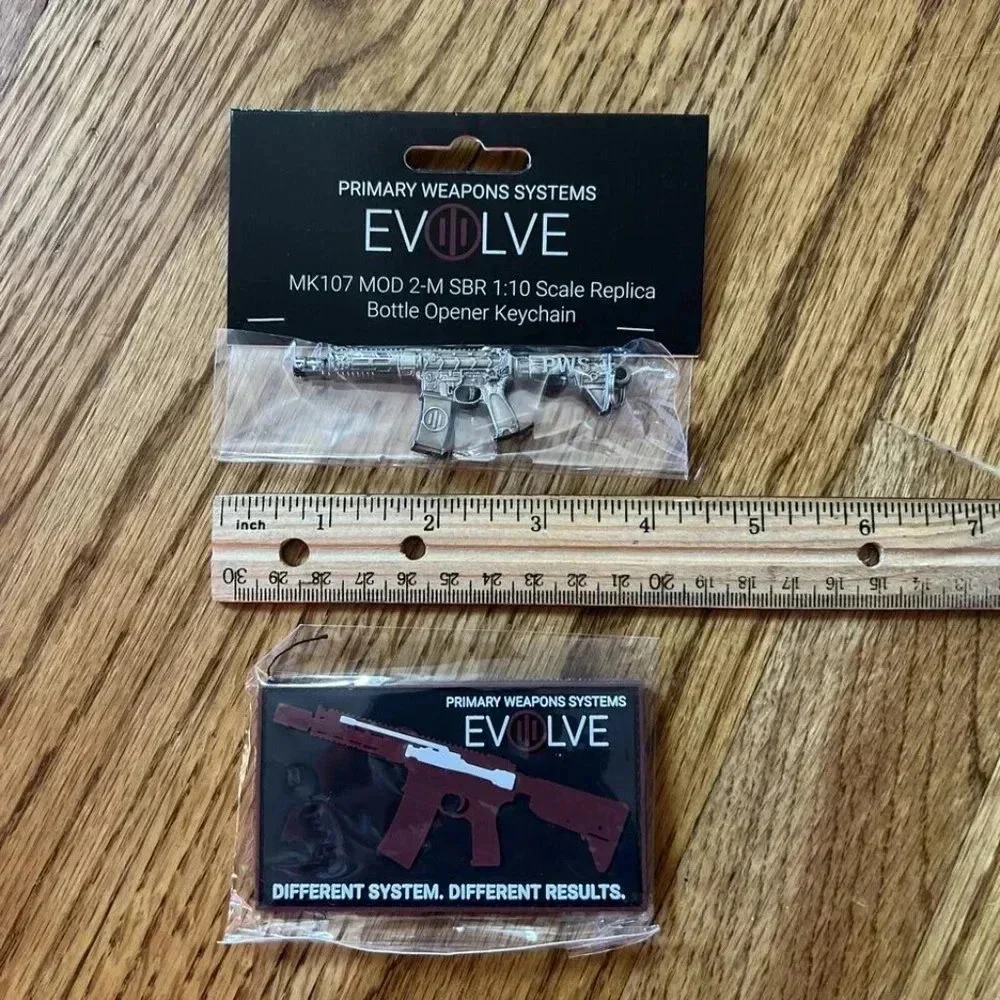 NEW 2x Primary Weapons Systems Evolve Bottle Opener Keychain + Hook & Loop Patch